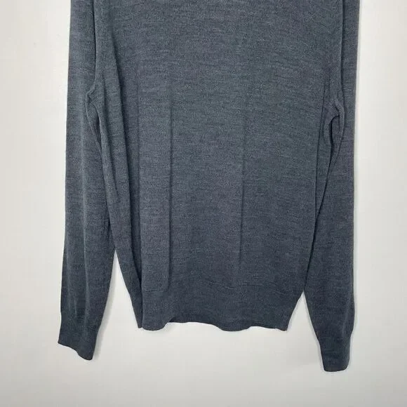 J.CREW Sweater Mens M Gray Machine-Washable Merino Wool Blend Pullover NEW AP638
